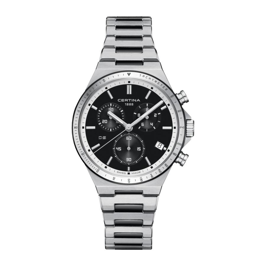 Certina DS-7 Chronograph - Sort PVD belægning 41 mm - - C0434172205100