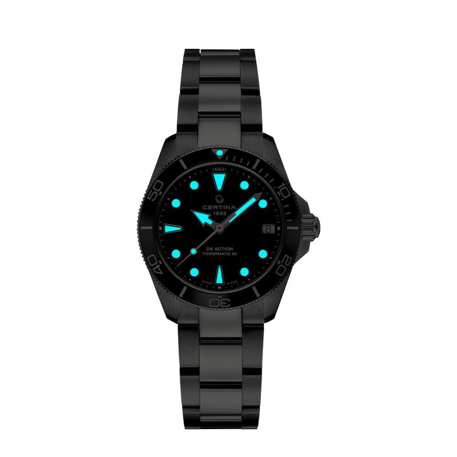 Certina DS Action 34,5mm - Powermatic 80 Sort - Dameure - C0320071105100
