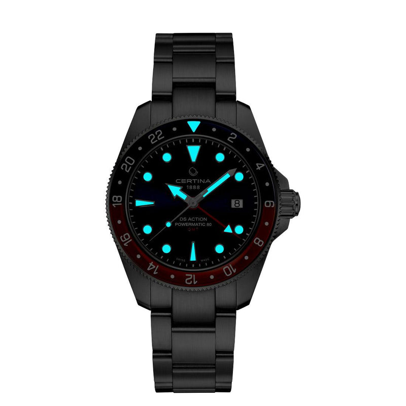 Certina DS Action GMT Powermatic 80 - Blå Urskive - Herreur - C0329291104100