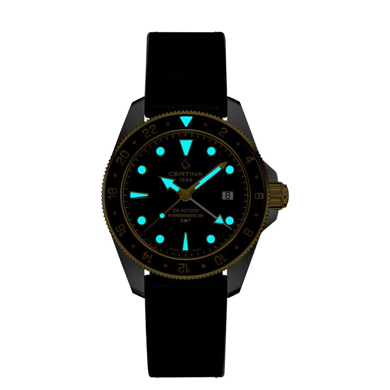 Certina DS Action GMT Powermatic 80 - Sort PVD - Herreur - C0329292605100