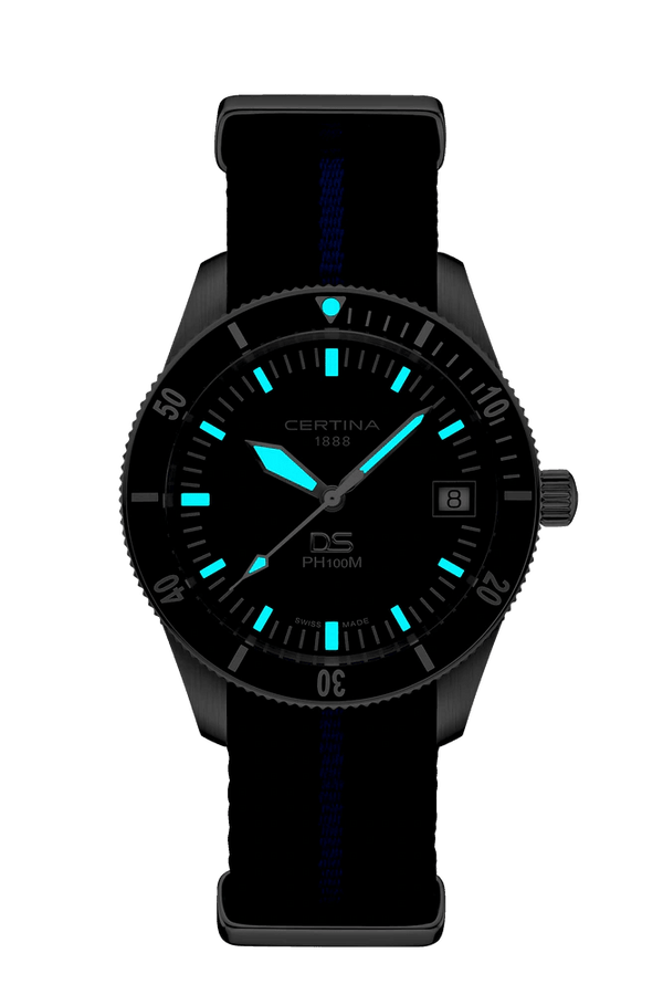 Certina DS PH100M Gent Blå Urskive - Herreur - C0444101804000