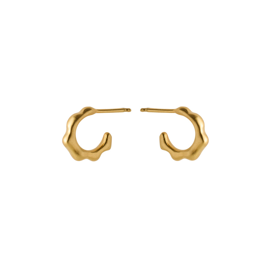 Pernille Corydon Small Aqua Hoops - Guldpläterad