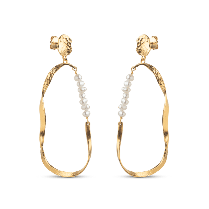 Enamel Aloma Pearl Large Earring I Forgyldt Sølv - E340GM - Øreringe - E340GM