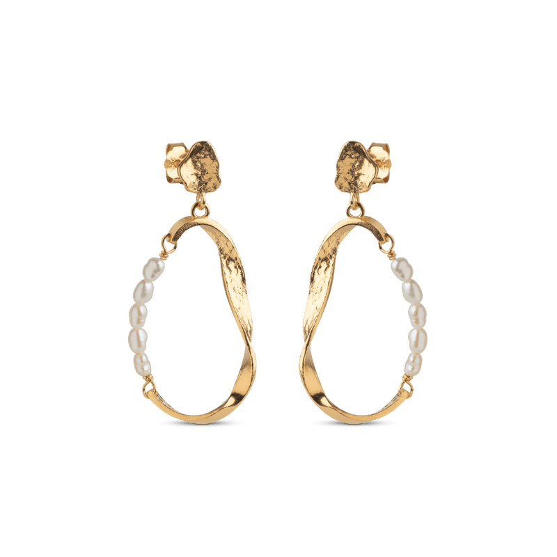 Enamel Aloma Pearl Small Øreringe I Forgyldt Sølv - E339GM - Øreringe - E339GM