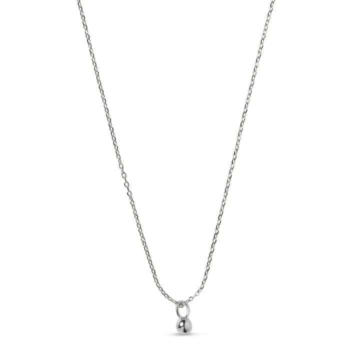 enamel ballongsilverhalsband med hänge, enkel silverkedja med litet kulhänge. Modell n133s-2
