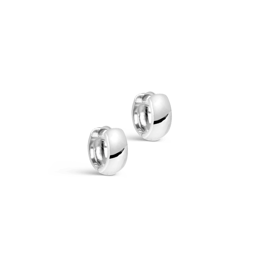 Enamel Classic Hoop Wide E321S, silverbågeörhängen med blank yta, modell e321s-e321s-1.