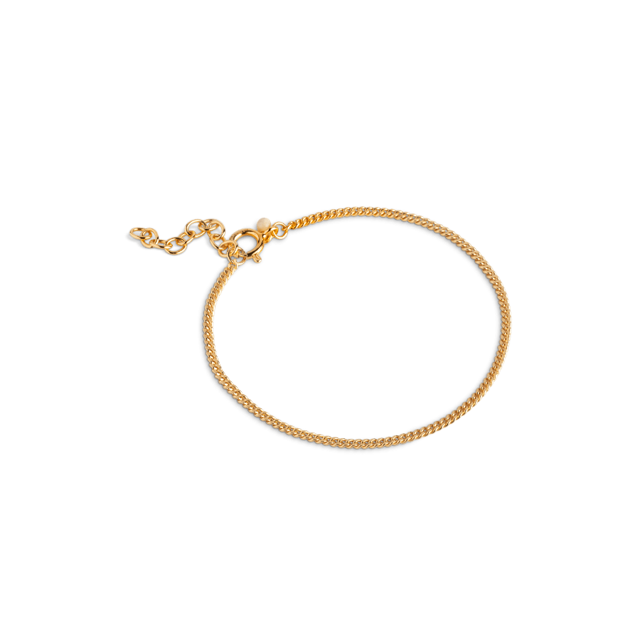 enamel kantkedja armband guldpläterat silver i enkel stil, stängd med hummerlås. Modell b123g-b123g-1