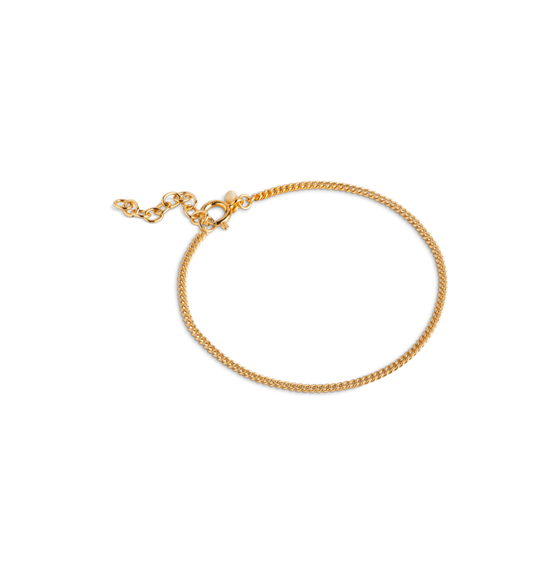 Enamel Curb Chain Armbånd Forgyldt Sølv - B123G - Armbånd - B123G