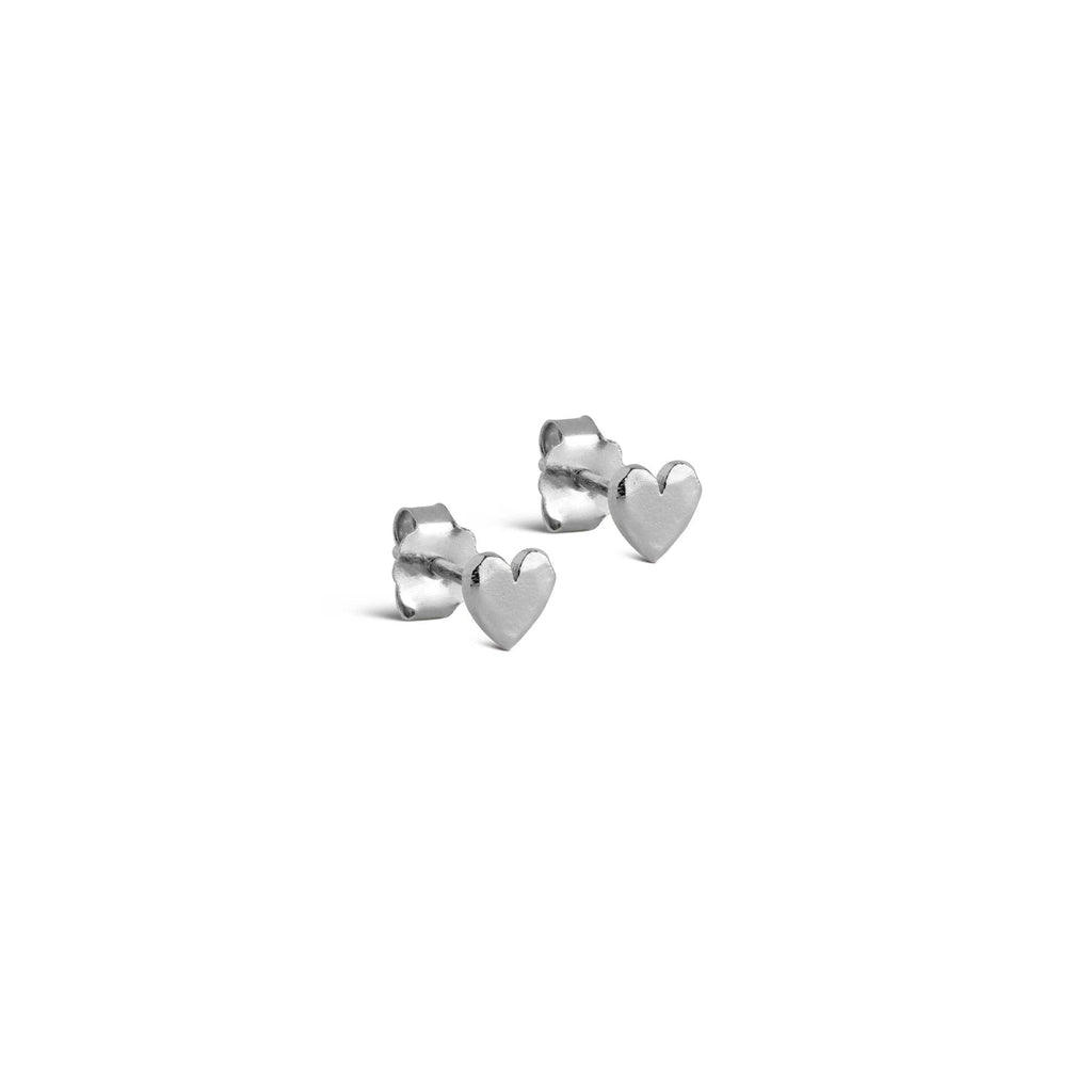 Enamel Heart Studs Sølv - Hjerte Ørestikker - E373SM - Øreringe - E373SM