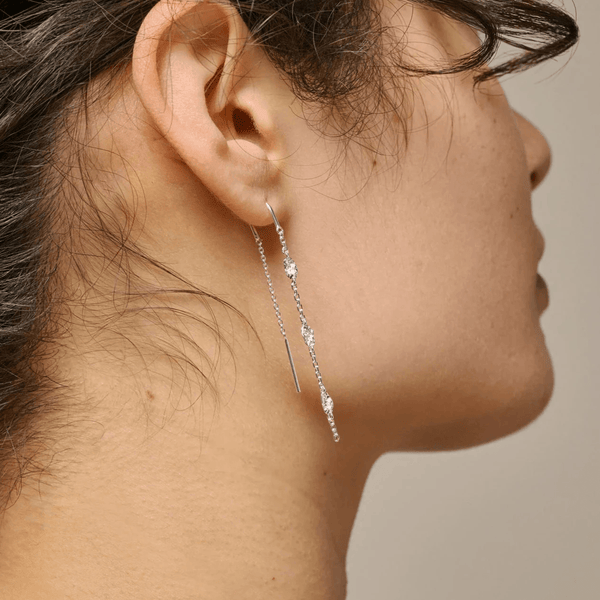 Enamel Kia Earrings - Sølv Kædeøreringe - E369SM - Øreringe - E369SM