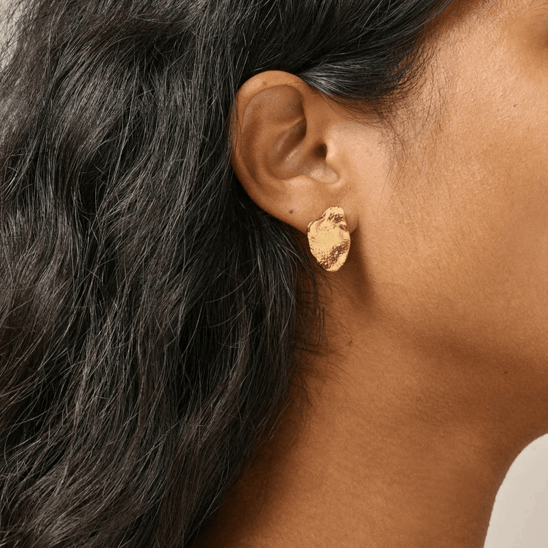 Enamel Maia Large Studs - Forgyldte Ørestikker - E387GM - Øreringe - E387GM