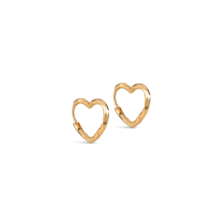 Enamel Organic Heart Small Hoops - - E413GM