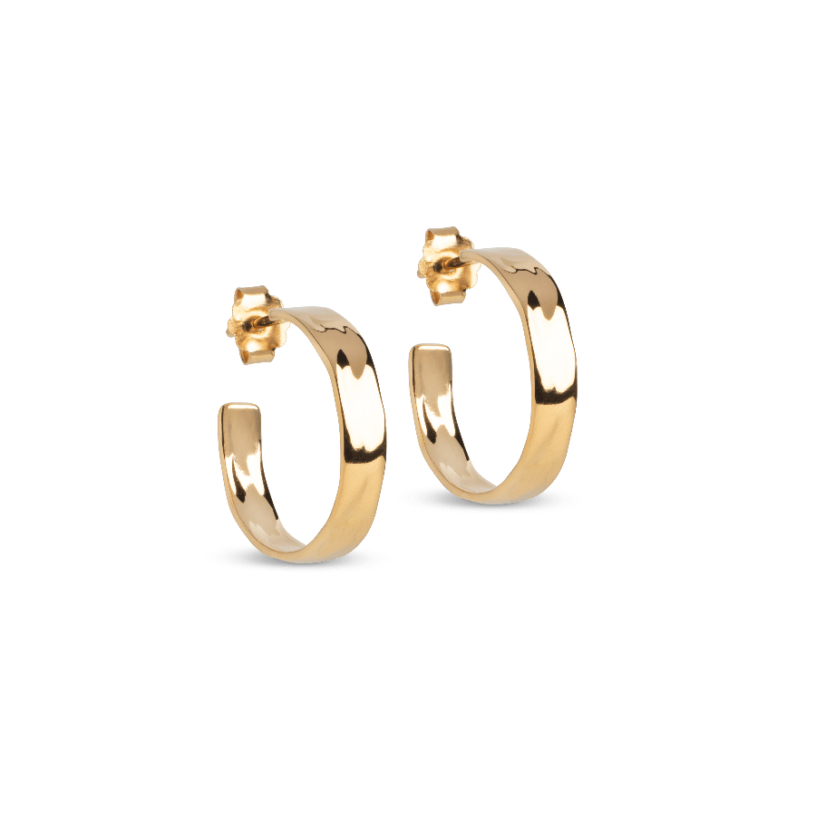 Enamel Sandra Narrow Forgyldte Hoops 18 mm - E392G - Øreringe - E392G