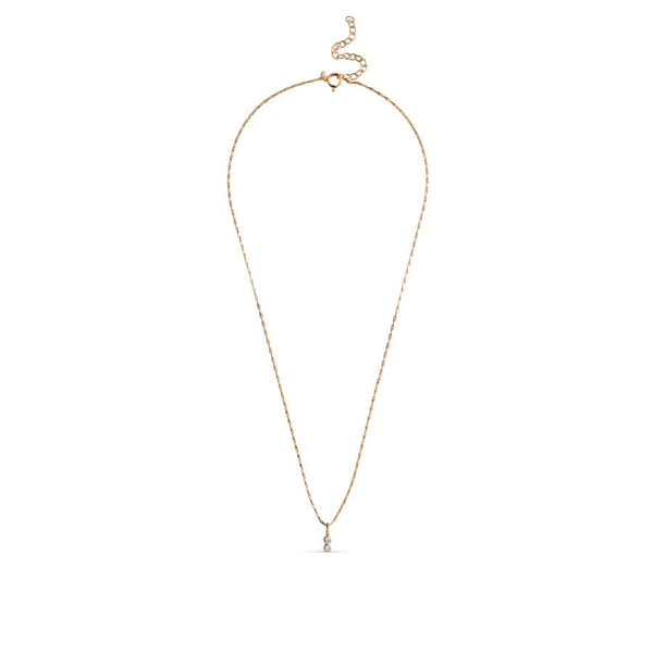 Enamel Twin Necklace - Forgyldt Halskæde Med Zirkoner - N129G - Halskæde - N129G