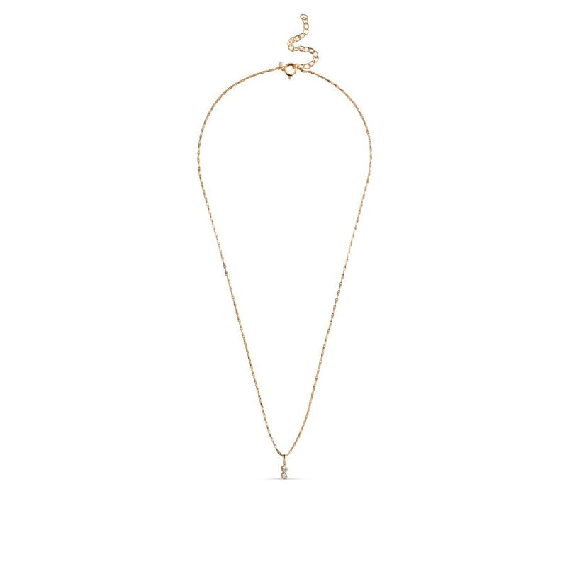 Enamel Twin Necklace - Forgyldt Halskæde Med Zirkoner - N129G - Halskæde - N129G