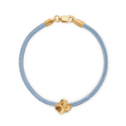 Flora Danica Fyrklöver sidenarmband Blå - Guldpläterad