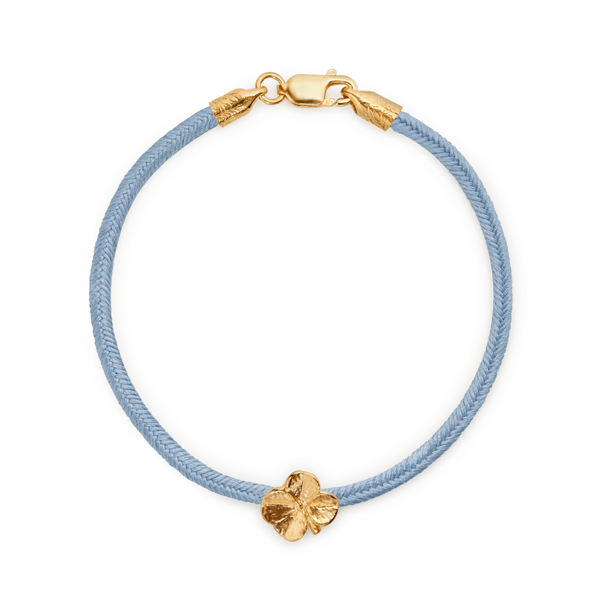 Flora Danica Firkløver Silke Armbånd Blå - Forgyldt - Armbånd - 907.FLC-SILK-BLUE-G-001