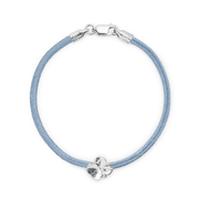 Flora Danica Fyrklöver Sidenarmband Blå - Silver