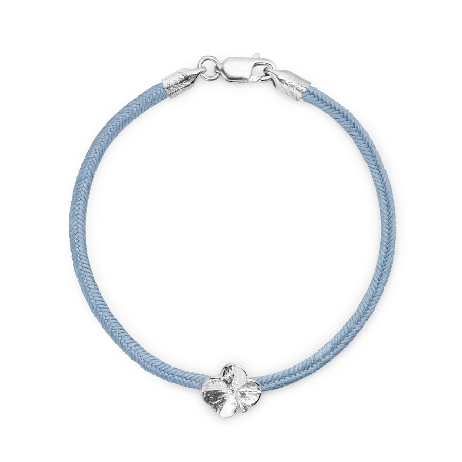Flora Danica Firkløver Silke Armbånd Blå - Sølv - Armbånd - 907.FLC-SILK-BLUE-S-001
