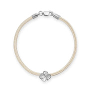Flora Danica Fyrklöver Silk Armband Champagne - Silver