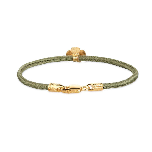 Flora Danica Firkløver Silke Armbånd Oliven - Forgyldt - Armbånd - 907.FLC-SILK-OLIVE-G-001