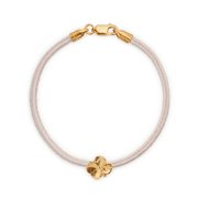 Flora Danica Fyrklöver sidenarmband Rosa - Guldpläterad