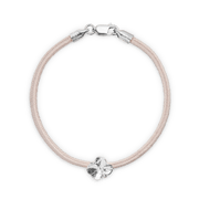 Flora Danica Fyrklöver Sidenarmband Rosa - Silver