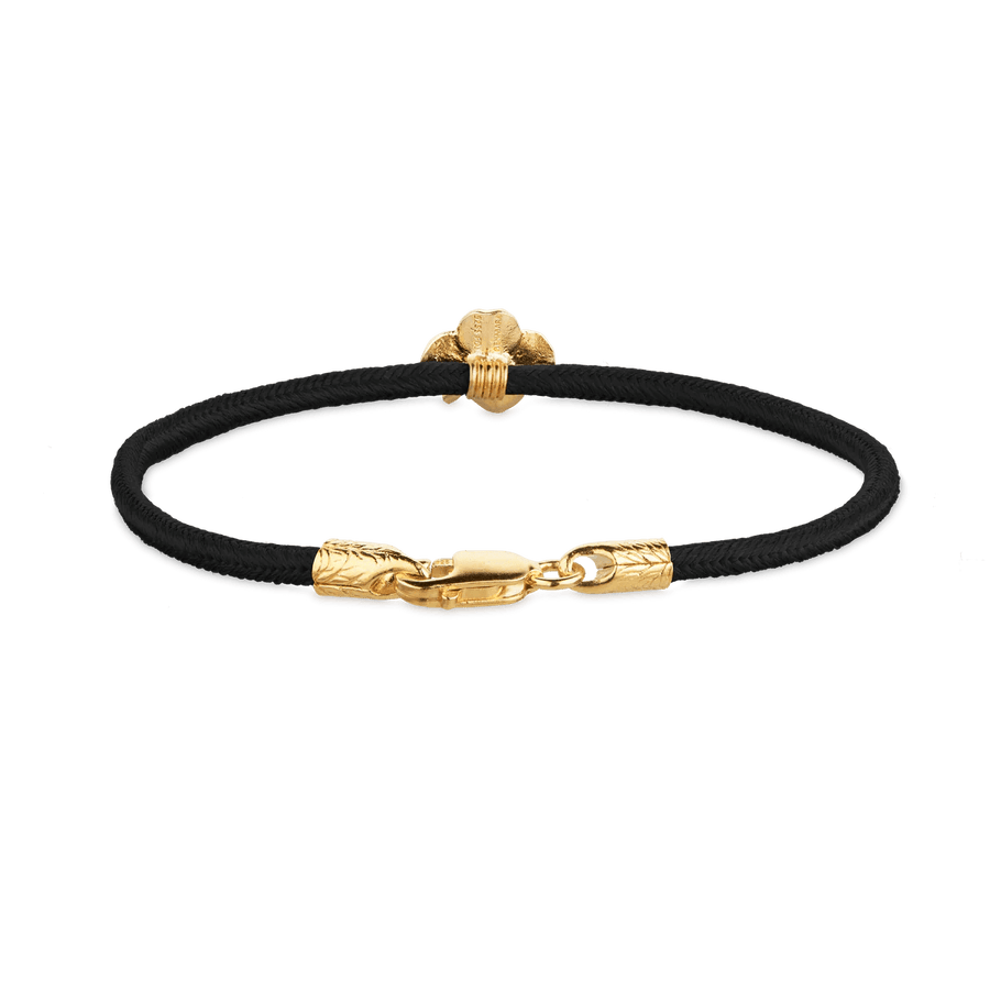 Flora Danica Firkløver Silke Armbånd Sort - Forgyldt - Armbånd - 907.FLC-SILK-BLACK-G-001