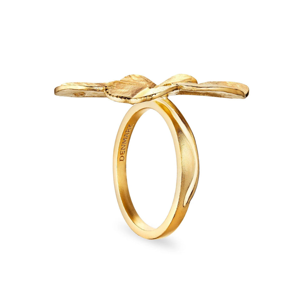 Flora Danica Firkløver Statement Ring - Sølv Forgyldt - Ringe - 907.FLC-STRI-G-001