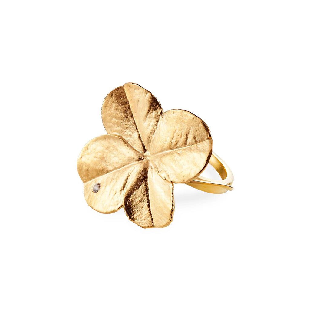 Flora Danica Firkløver Statement Ring - Sølv Forgyldt - Ringe - 907.FLC-STRI-G-001