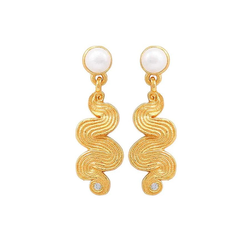 Hultquist Copenhagen Audrey Pearl Forgyldte Ørestikker - Øreringe - S08586G