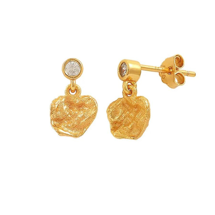 Hultquist Copenhagen Lainey Petite strukturerade guldpläterade örhängen i klar sten, modell S08610G