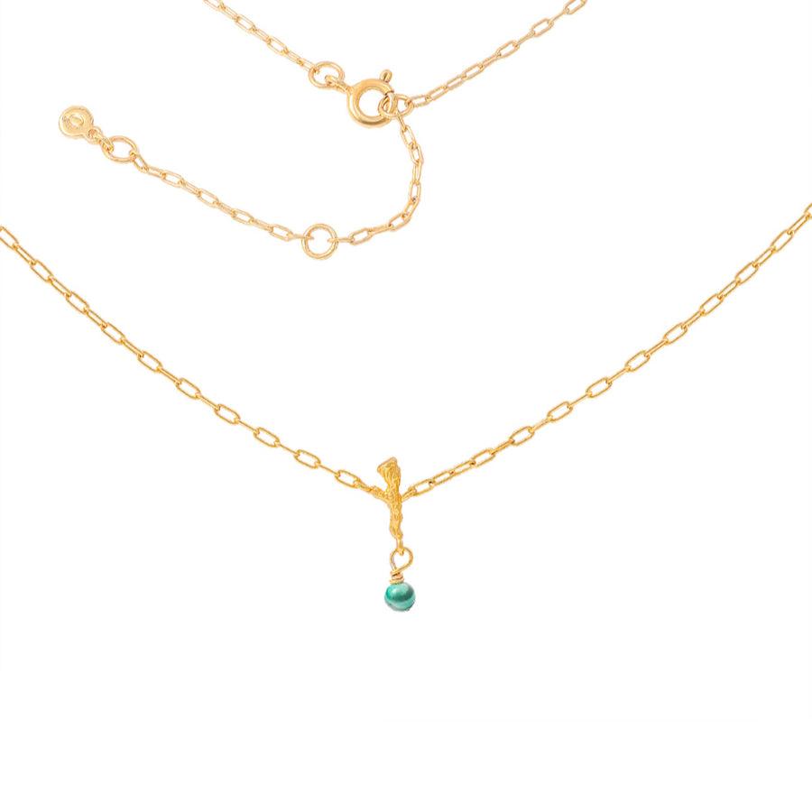 Hultquist Olivine Halsband Silverpläterad med liten grön pärla i elegant kedjedesign. Modell S08471G-S08471G-1