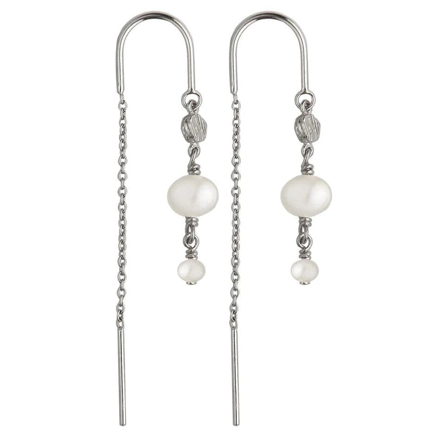Jeberg Cordelia Pearl Chain Sølv Øreringe - Øreringe - 52702
