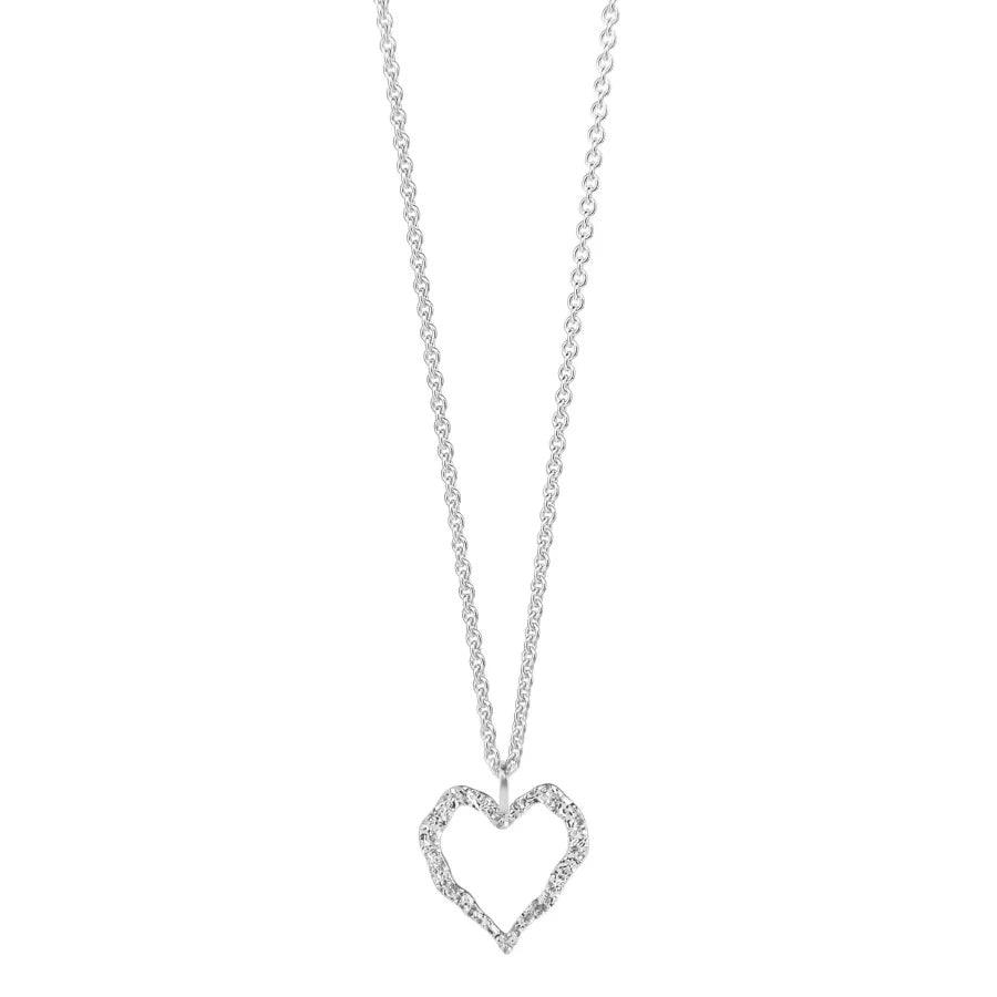Jeberg Jewellery Heart Me Halsband i silver med öppet hjärthänge på enkel kedja. Modell 42502-1