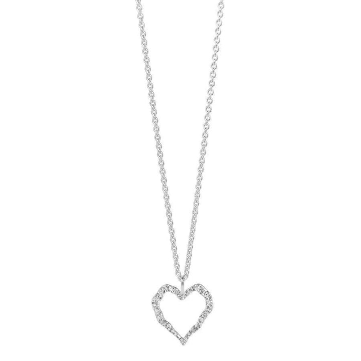 Jeberg Jewellery Heart Me Halsband i silver med öppet hjärthänge på enkel kedja. Modell 42502-1