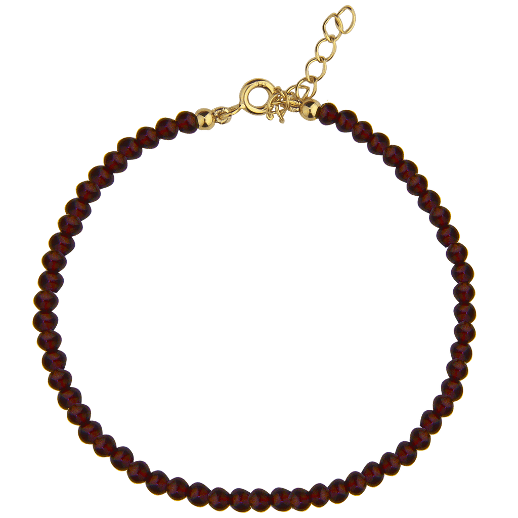 Jeberg Jewellery Rouge Noir Garnet Armbånd I Forgyldt Sølv - Armbånd - 70090