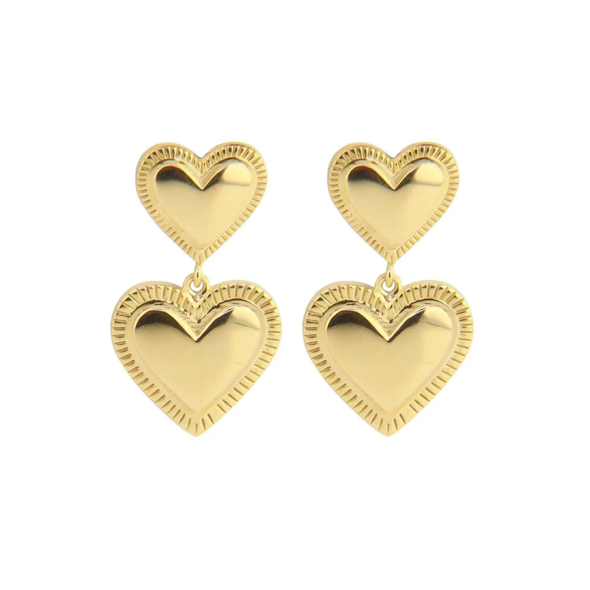 Jeberg Jewellry Rouge Noir Plain Heart Forgyldt Øreringe - Øreringe - 52905