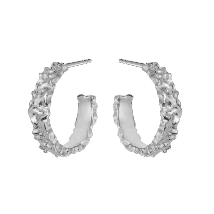 maanesten aio medium örhängen i silver med en organisk, rå yta. Modell 9566c-9566c-1