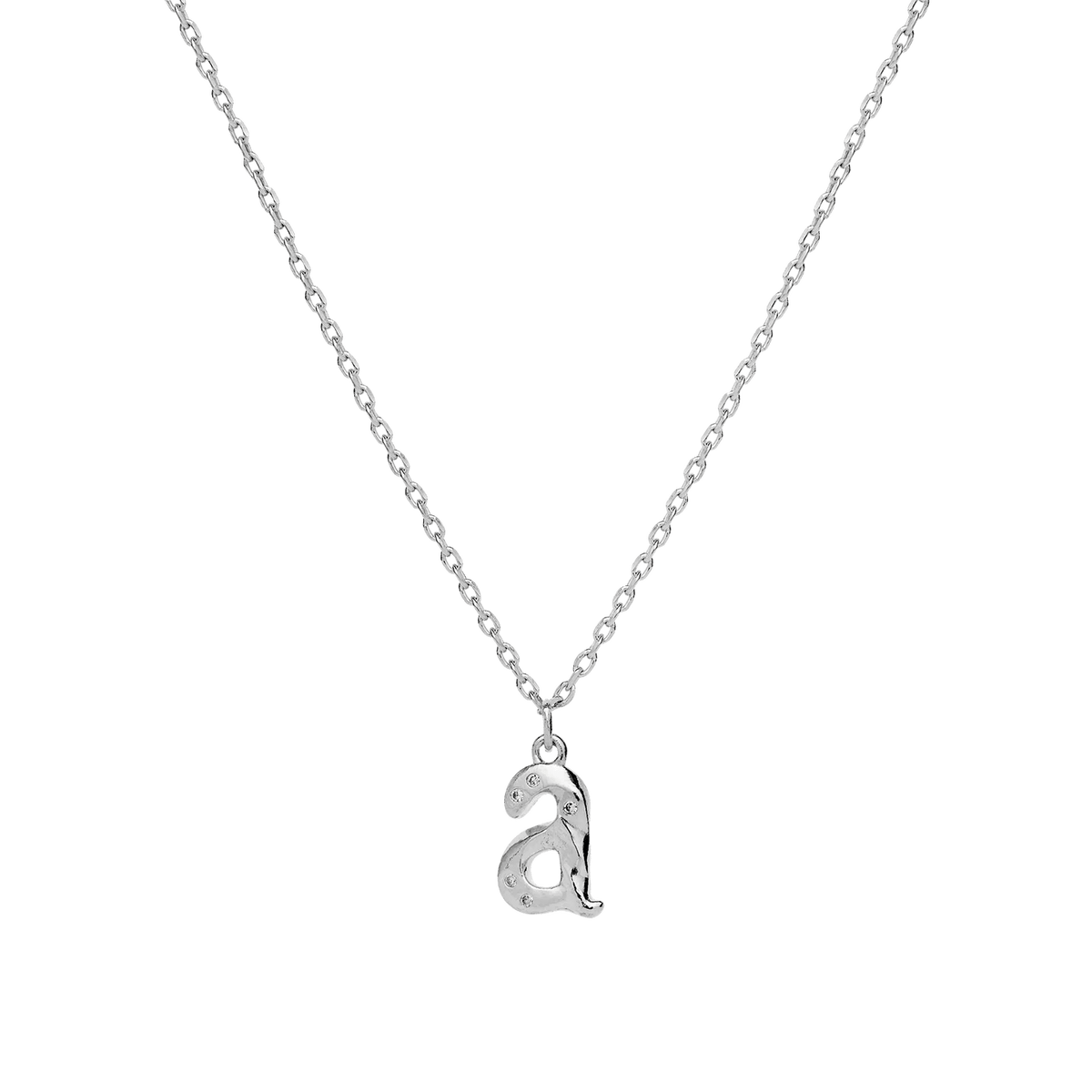 maanesten alfabetet bokstäver halsband guld bokstavshänge a-z med silverkedja och bokstavshänge Modell 2744c-001-1