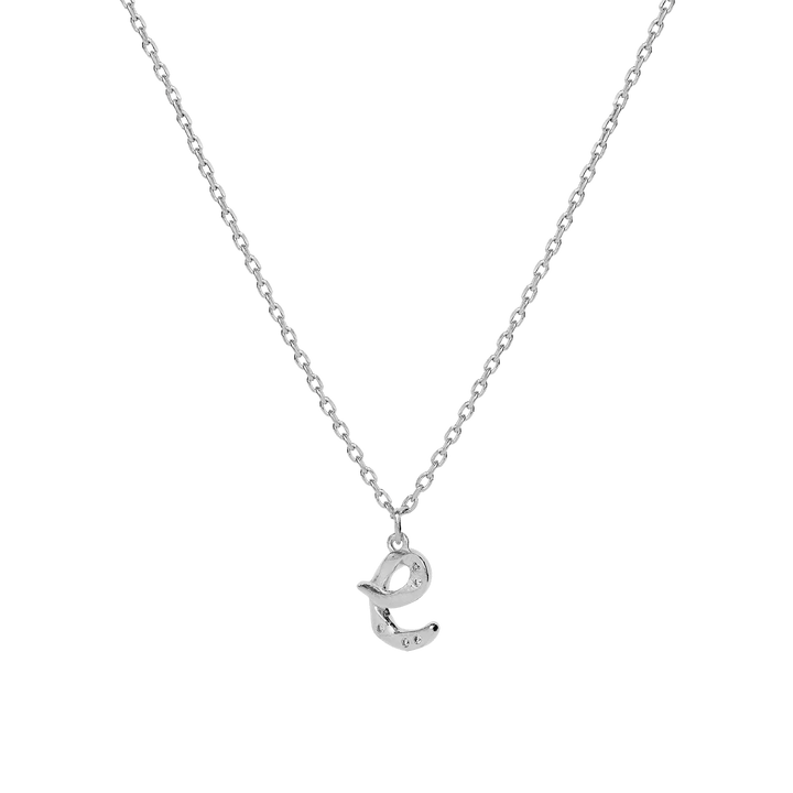 Maanesten Alphabet Letter Halskæde Sølv - Bogstavs Vedhæng A-Z - Halskæde - 2744C-005