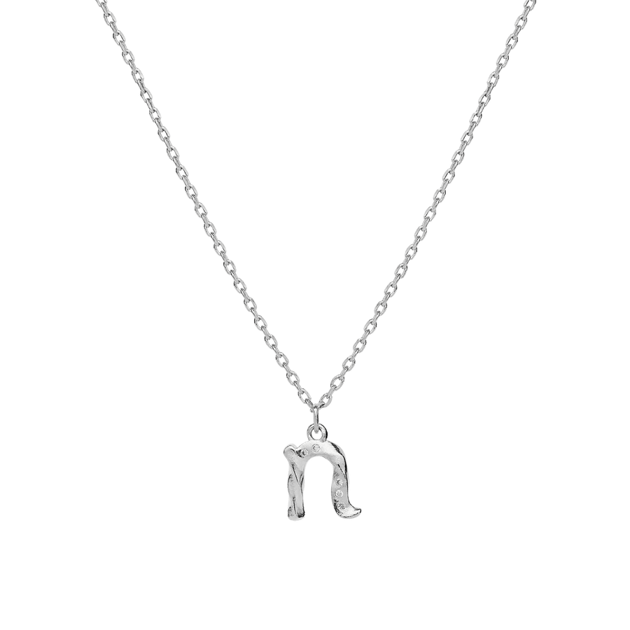 Maanesten Alphabet Letter Halskæde Sølv - Bogstavs Vedhæng A-Z - Halskæde - 2744C-014