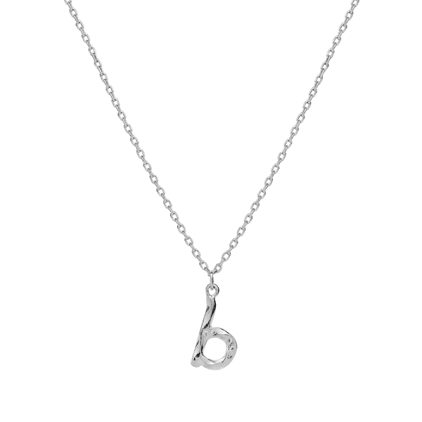 Maanesten Alphabet Letter Halskæde Sølv - Bogstavs Vedhæng A-Z - Halskæde - 2744C-002