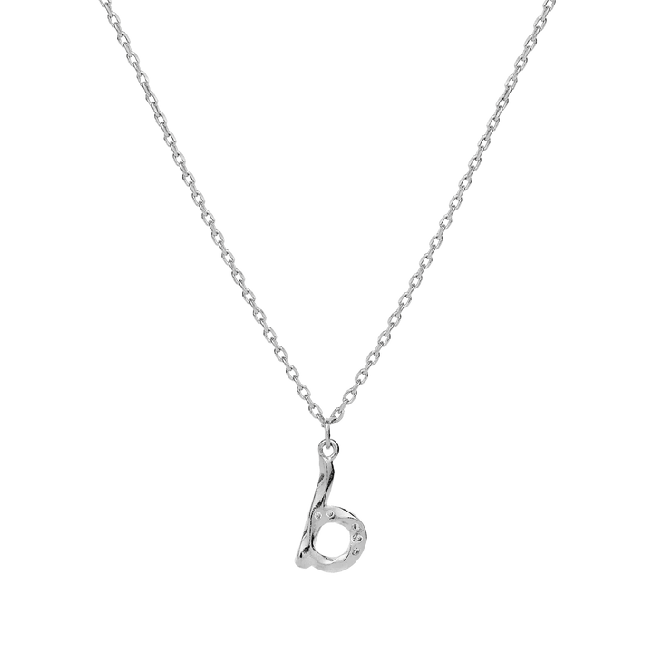 Maanesten Alphabet Letter Halskæde Sølv - Bogstavs Vedhæng A-Z - Halskæde - 2744C-002
