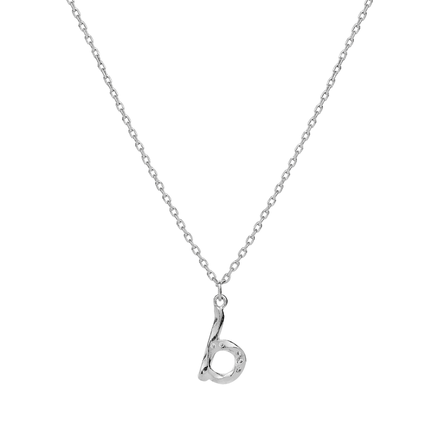 Maanesten Alphabet Letter Halskæde Sølv - Bogstavs Vedhæng A-Z - Halskæde - 2744C-002