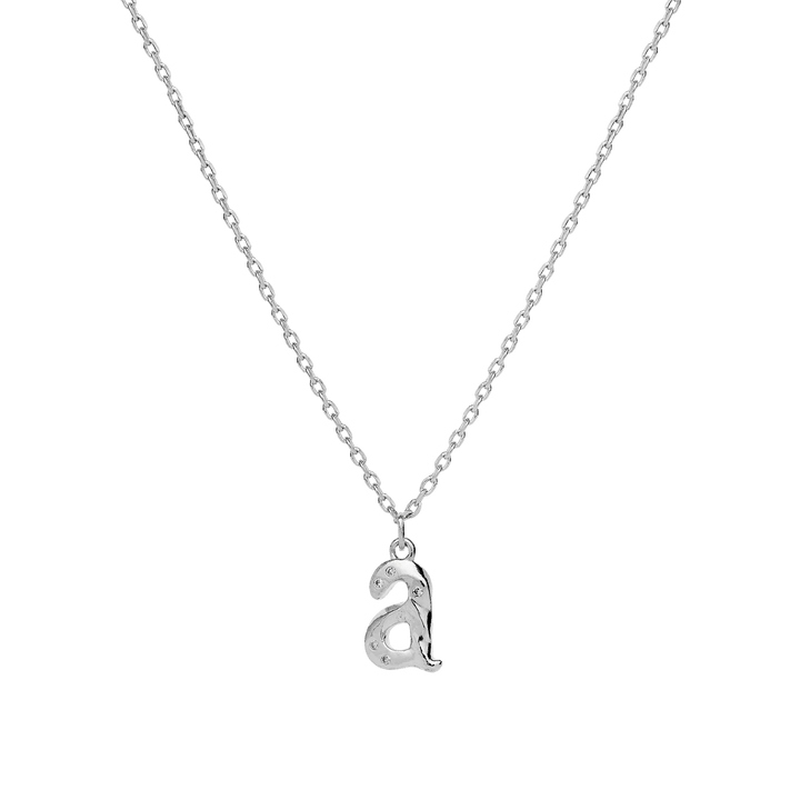Maanesten Alphabet Letter Halskæde Sølv - Bogstavs Vedhæng A-Z - Halskæde - 2744C-001