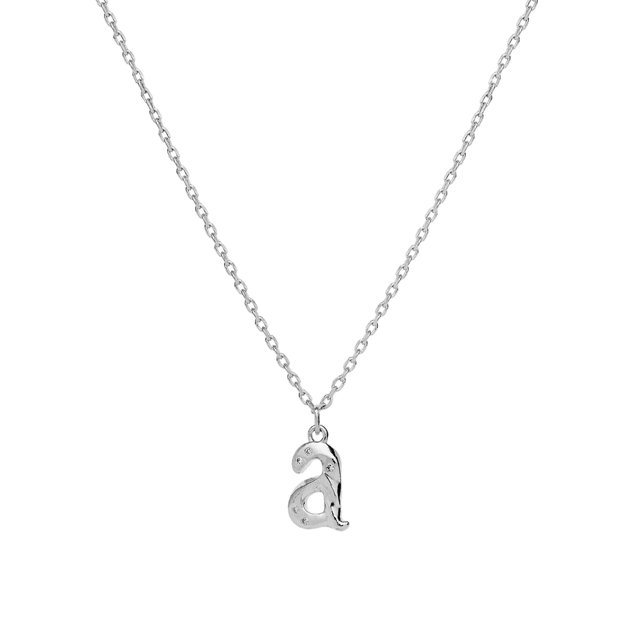 Maanesten Alphabet Letter Halskæde Sølv - Bogstavs Vedhæng A-Z - Halskæde - 2744C-001