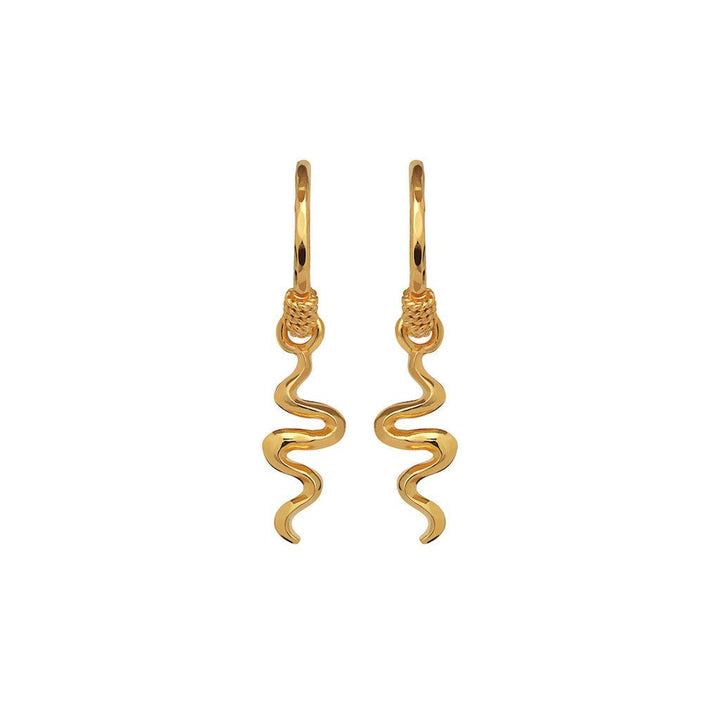 månsten aryah örhängen 18 kt guldpläterade, tvinnade guldfärgade örhängen med elegant design. Modell 9579a-9579a-1