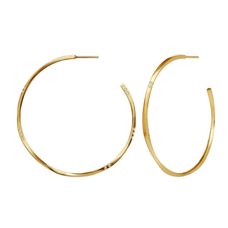 Maanesten Echo Extra Grande Forgyldte Hoops 52mm - Øreringe - 9930A