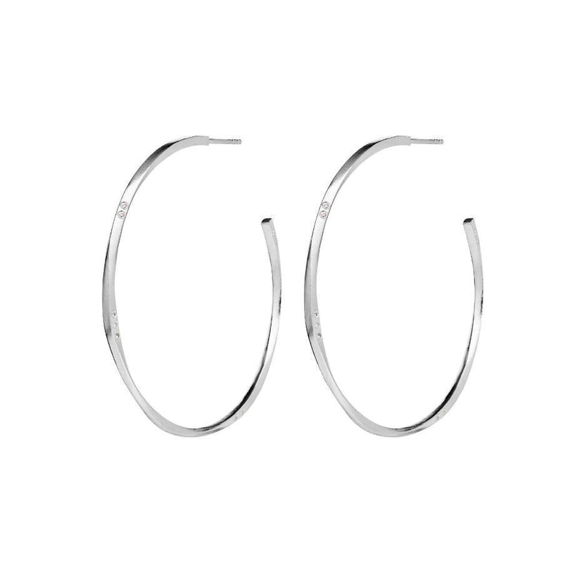 Maanesten Echo Extra Grande Sølv Hoops 52mm - Øreringe - 9930C